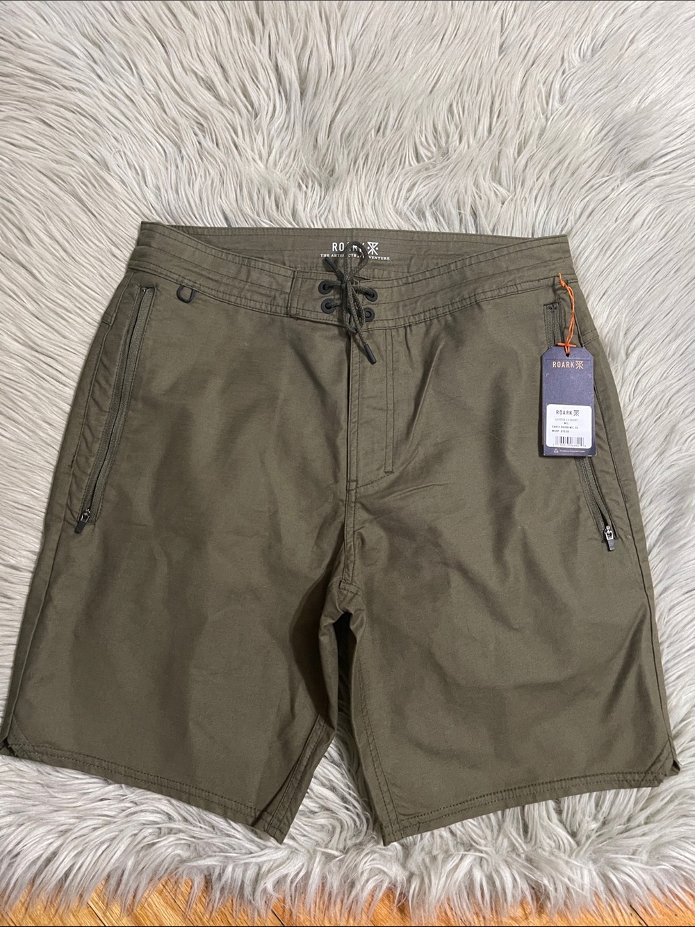 Roark Olive Lace-Up Shorts